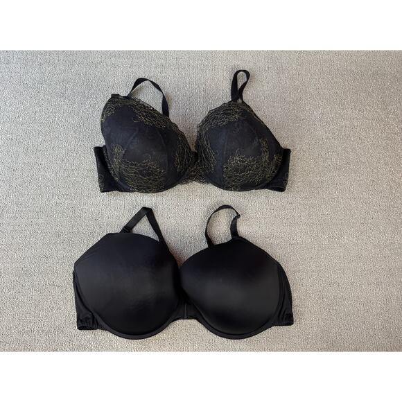 Torrid Bra Lot of 2 Padded Underwire Support Black Size 46DDD - Picture 1 of 14